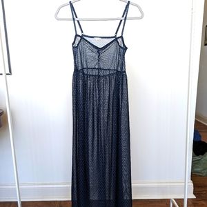 Intimately free people blue polka dot mesh dress